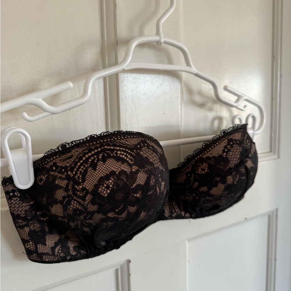 Victoria’s Secret black lace padded strapless bra size 34C - Picture 2 of 6